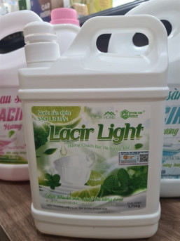 Nước rửa chén Lacir Light hương Chanh bạc hà sương mai (Can 1.75kg)